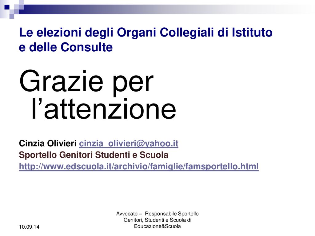 Le Elezioni Degli Organi Collegiali Di Istituto E Delle Consulte Ppt